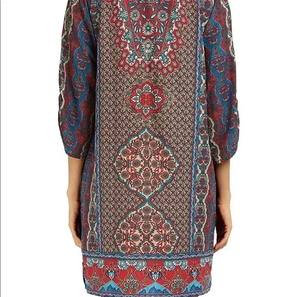 FLORAL AND PAISLEY SHIFT DRESS WITH TASSELS SMALL NWOT - Picture 9 of 16